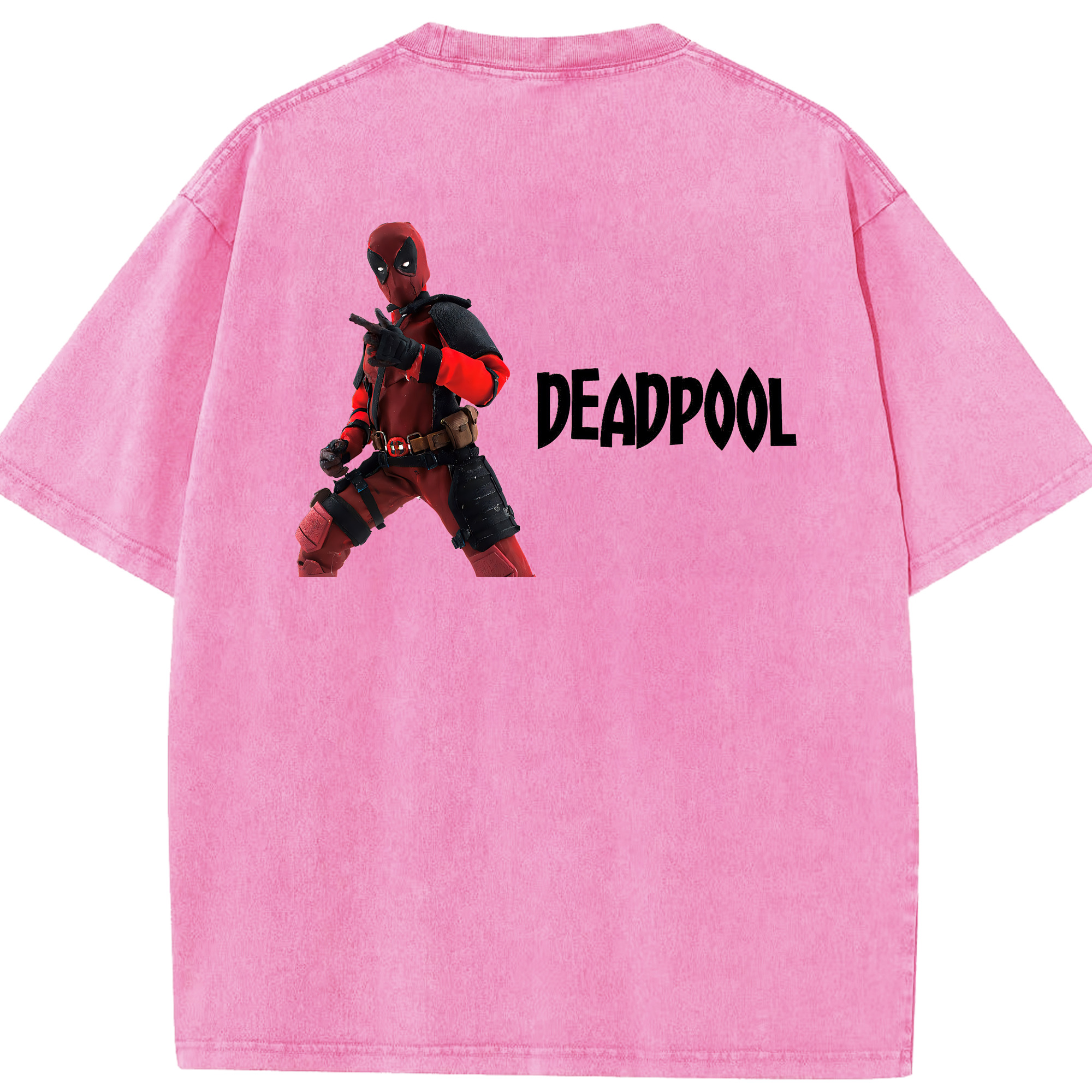 （画像用） Deadpool デッドプール 綿100% ヴィンテージ風 半袖Tシャツ（背面プリント）